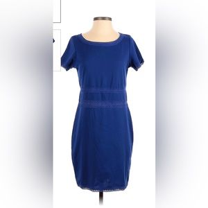 Charming Charlie Blue Short Sleeve Scoop Neck Knee Length Dress, Size M.